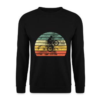 Fahrrad Bike Mountainbike MTB Design für Biker - Unisex Pullover - Schwarz - Vorne - Alina (178cm) & Michal (187cm)