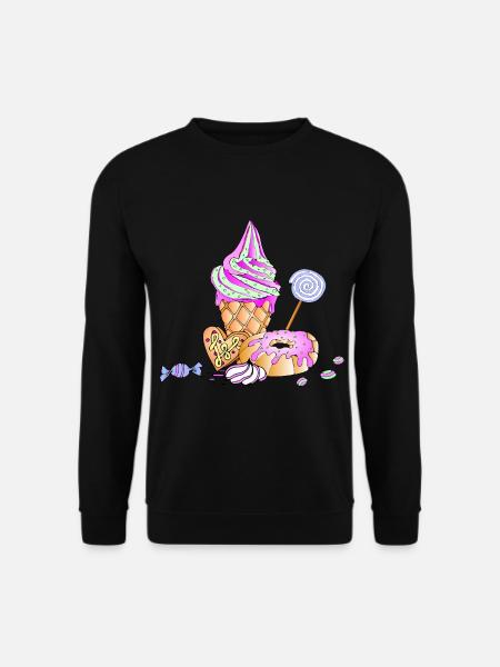 Crème glacée sundae bonbons confiserie sucre - Unisex sweater - sort