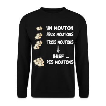 Cadeau humour moutons pour dormir - Sweat-shirt Unisexe - noir - Devant - Alina (178cm) & Michal (187cm)