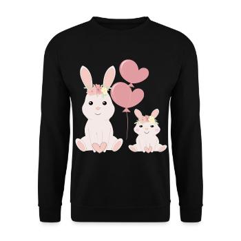 Lapins mignons brillants - Sweat-shirt Unisexe - noir - Devant - Alina (178cm) & Michal (187cm)