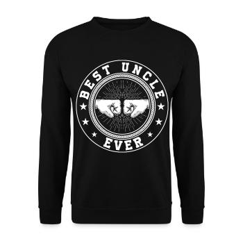 Bester Onkel aller Zeiten Retro Fist Bump Liebling - Unisex Pullover - Schwarz - Vorne - Alina (178cm) & Michal (187cm)