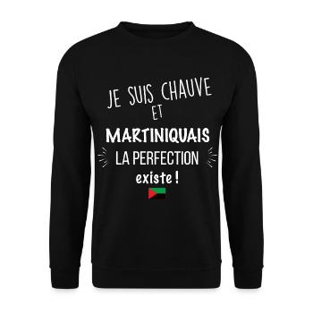 Chauve et martiniquais parfait - Sweat-shirt Unisexe - noir - Devant - Alina (178cm) & Michal (187cm)