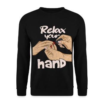 Nail salon saying for a nail designer - Unisex Sweatshirt - black - Front - Alina (178cm) & Michal (187cm)