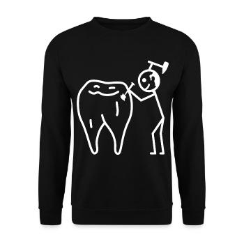 Caries dentist Baktus - Unisex Sweatshirt - black - Front - Alina (178cm) & Michal (187cm)