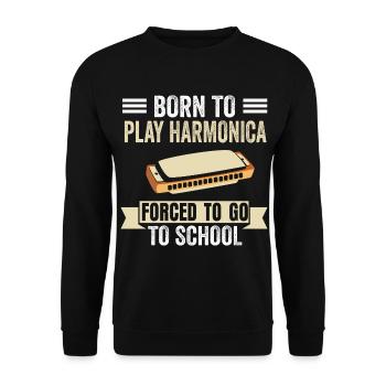 Harmonica Musicians Blues Jazz Harmonica - Unisex Sweatshirt - black - Front - Alina (178cm) & Michal (187cm)