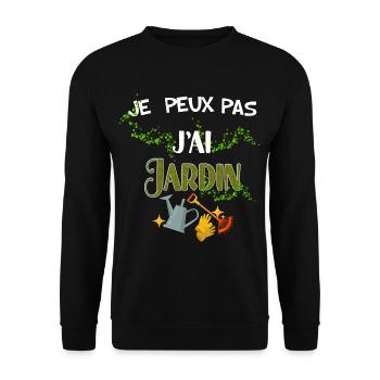 Je peux pas j'ai jardin citation homme femme - Sweat-shirt Unisexe - noir - Devant - Alina (178cm) & Michal (187cm)