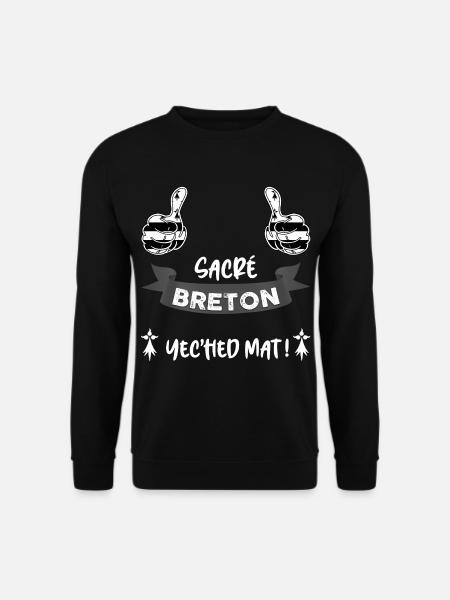 Sacré breton humour pour homme de Bretagne - Sweat-shirt Unisexe - noir