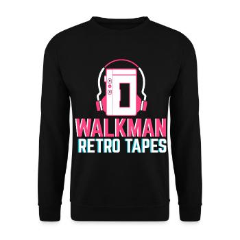 Walkman Retro Tapes - Unisex Pullover - Schwarz - Vorne - Alina (178cm) & Michal (187cm)
