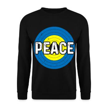 Peace Regenbogen Kreis Frieden Freiheit Liebe - Unisex Pullover - Schwarz - Vorne - Alina (178cm) & Michal (187cm)