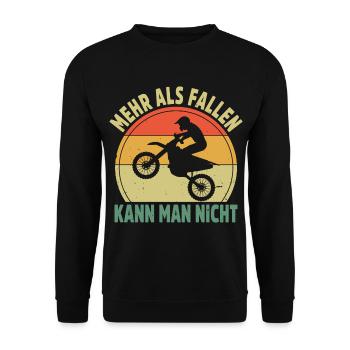 Motocross Geschenk Motorradfahrer Motorrad Enduro - Unisex Pullover - Schwarz - Vorne - Alina (178cm) & Michal (187cm)