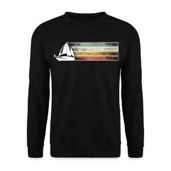 Segeln Segler Segelboot Retro Vintage - Unisex Pullover - Schwarz - Vorne - Alina (178cm) & Michal (187cm)