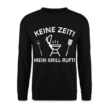 Grillen Sprüche Humor - Unisex Pullover - Schwarz - Vorne - Alina (178cm) & Michal (187cm)