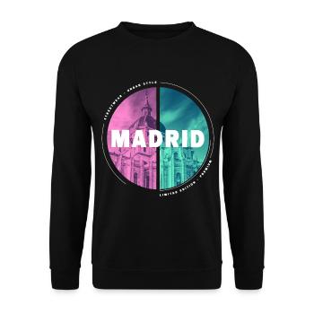 Madrid Espagne Ville Skyline Accueil Amour - Sweat-shirt Unisexe - noir - Devant - Alina (178cm) & Michal (187cm)