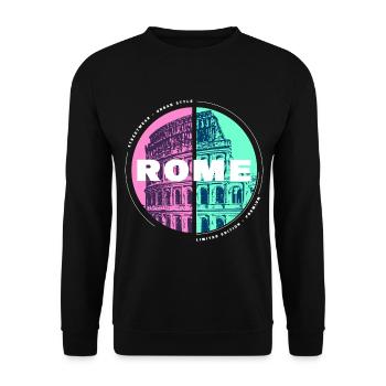 Rome Rome Italy City Skyline Holiday Home Love - Unisex Sweatshirt - black - Front - Alina (178cm) & Michal (187cm)