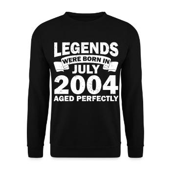 18ème anniversaire Juillet millésime 2004 idée cadeau - Sweat-shirt Unisexe - noir - Devant - Alina (178cm) & Michal (187cm)