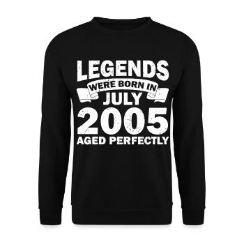 17th Birthday July Vintage 2005 Gift Idea - Unisex Sweatshirt - black - Front - Alina (178cm) & Michal (187cm)