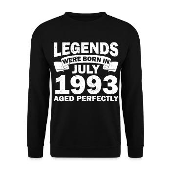 29th birthday July born 1993 Gift idea - Unisex Sweatshirt - black - Front - Alina (178cm) & Michal (187cm)