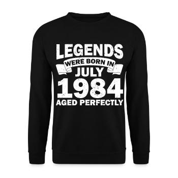 38ème anniversaire Juillet né 1984 Idée cadeau - Sweat-shirt Unisexe - noir - Devant - Alina (178cm) & Michal (187cm)