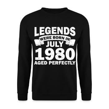 42ème anniversaire Juillet né 1980 Idée cadeau - Sweat-shirt Unisexe - noir - Devant - Alina (178cm) & Michal (187cm)