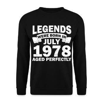 44ème anniversaire Juillet né 1978 Idée cadeau - Sweat-shirt Unisexe - noir - Devant - Alina (178cm) & Michal (187cm)