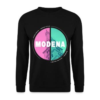 Modena Italien Stadt Skyline Kathedrale Urlaub - Unisex Pullover - Schwarz - Vorne - Alina (178cm) & Michal (187cm)