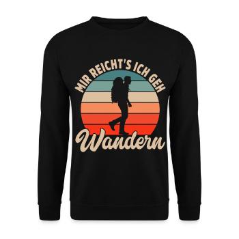 Wandern Geschenkidee Wanderer Berge Trekking - Unisex Pullover - Schwarz - Vorne - Alina (178cm) & Michal (187cm)