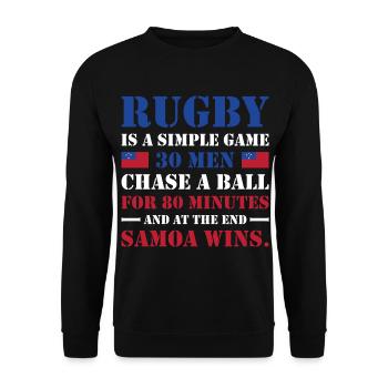 Le rugby est un jeu simple Samoa Rugby - Sweat-shirt Unisexe - noir - Devant - Alina (178cm) & Michal (187cm)
