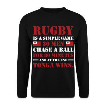 Le rugby est un jeu simple Tonga Rugby - Sweat-shirt Unisexe - noir - Devant - Alina (178cm) & Michal (187cm)