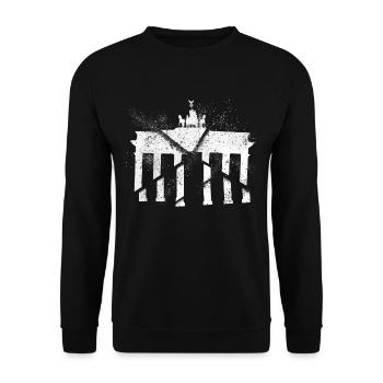 Berlin Allemagne City Skyline Grunge Splash - Sweat-shirt Unisexe - noir - Devant - Alina (178cm) & Michal (187cm)