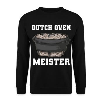 Dutch Oven Meister Dopfen Feuertopf Grillen - Unisex Pullover - Schwarz - Vorne - Alina (178cm) & Michal (187cm)