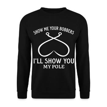 Pêcher Pêcheur Canne à pêche - Sweat-shirt Unisexe - noir - Devant - Alina (178cm) & Michal (187cm)