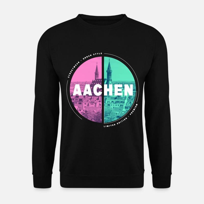 Aachen Deutschland Stadt Skyline Heimat Liebe - Unisex Pullover - Schwarz