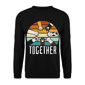 Chats rétro drôles - Sweat-shirt Unisexe - noir - Devant - Alina (178cm) & Michal (187cm)