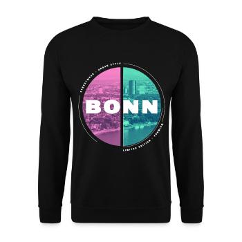 Bonn Deutschland Stadt Skyline Heimat Liebe - Unisex Pullover - Schwarz - Vorne - Alina (178cm) & Michal (187cm)
