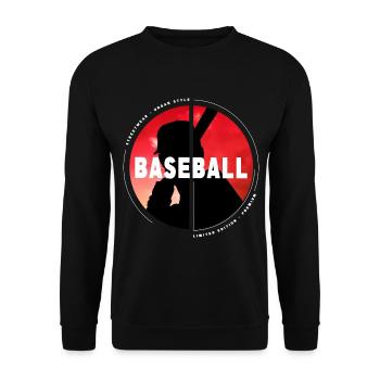 Baseball Baseballspieler USA Sport Vintage Retro - Unisex Pullover - Schwarz - Vorne - Alina (178cm) & Michal (187cm)