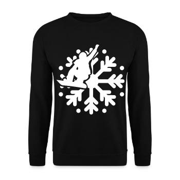 Snowflake - Snowboarding - (2) - Unisex Sweatshirt - black - Front - Alina (178cm) & Michal (187cm)