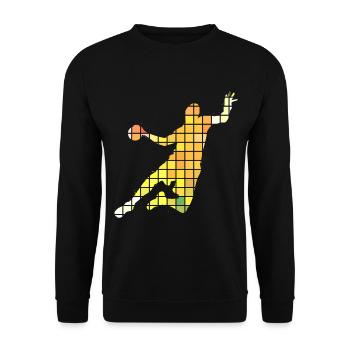 Handball Handball Joueur Handball Pixel Coloré - Sweat-shirt Unisexe - noir - Devant - Alina (178cm) & Michal (187cm)