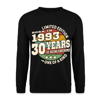 30 years - birthday 1993 - Unisex Sweatshirt - black - Front - Alina (178cm) & Michal (187cm)