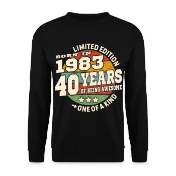 40 years - birthday 1983 - Unisex Sweatshirt - black - Front - Alina (178cm) & Michal (187cm)