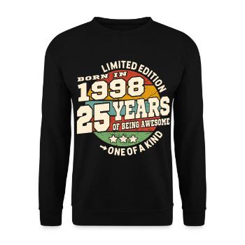 25 years - birthday 1998 - Unisex Sweatshirt - black - Front - Alina (178cm) & Michal (187cm)