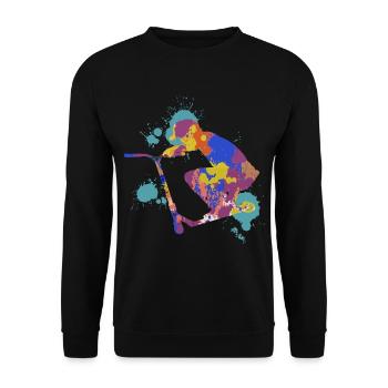 Scooter trick - Unisex Pullover - Schwarz - Vorne - Alina (178cm) & Michal (187cm)