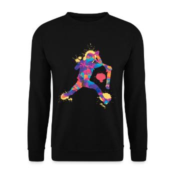 Scooter stunt colorful - Unisex Pullover - Schwarz - Vorne - Alina (178cm) & Michal (187cm)