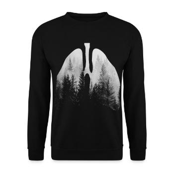 Trees - (3) - Unisex Sweatshirt - black - Front - Alina (178cm) & Michal (187cm)