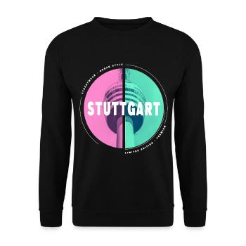Stuttgart Germany City Skyline Home Love - Unisex Sweatshirt - black - Front - Alina (178cm) & Michal (187cm)