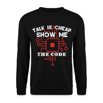Funny Coding Women Coder - Unisex Sweatshirt - black - Front - Alina (178cm) & Michal (187cm)