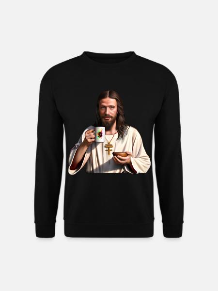 Jesus mochte Kaffee - Unisex Pullover - Schwarz