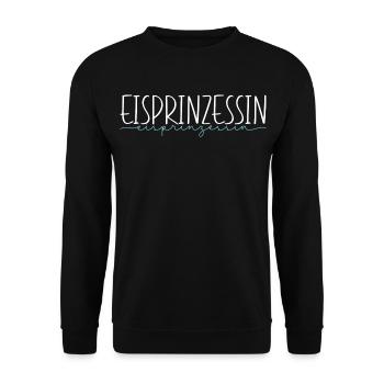 Eisprinzessin Eislauf Schlittschuhe Geschenk - Unisex Pullover - Schwarz - Vorne - Alina (178cm) & Michal (187cm)