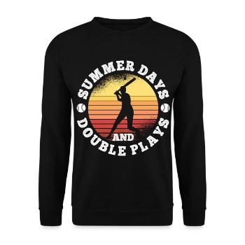 Baseball - Unisex Pullover - Schwarz - Vorne - Alina (178cm) & Michal (187cm)