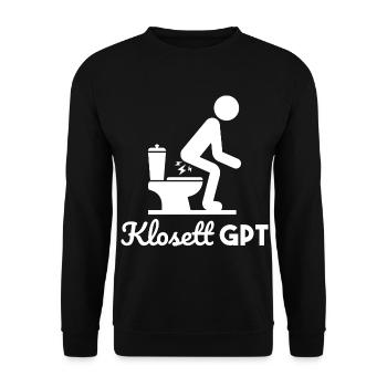 Klosett GPT Klo Toilette Geschenk - Unisex Pullover - Schwarz - Vorne - Alina (178cm) & Michal (187cm)
