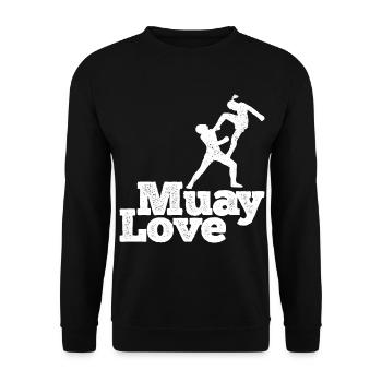 Thaiboxen Muay Thai - Unisex Pullover - Schwarz - Vorne - Alina (178cm) & Michal (187cm)